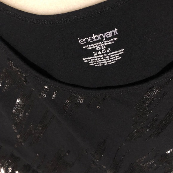 Lane Bryant sequin tank top 22/24 Black cotton - Picture 4 of 6